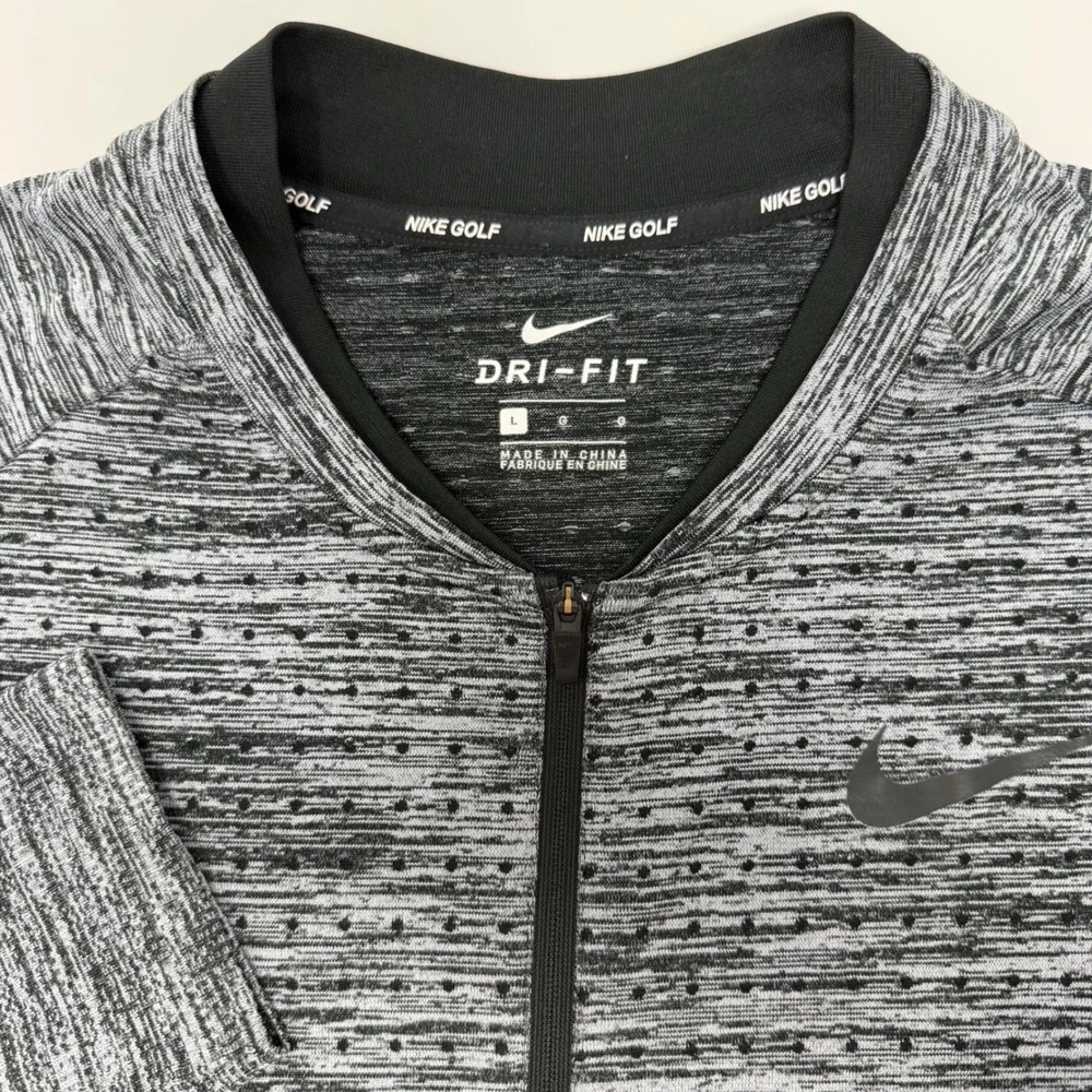 Nike Golf Philadelphia Eagles Dri-FIT Quarter Zip Pullover Gray Black Mens Large